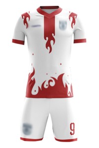 網上下單訂製比賽足球服 自訂整件印LOGO撞色V領足球服套裝 足球服專門店 FJ014